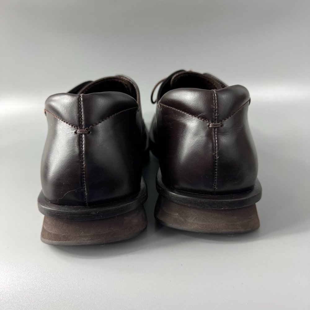 100% Authentic Prada Squared-Toe Brown Leather Ox… - image 6